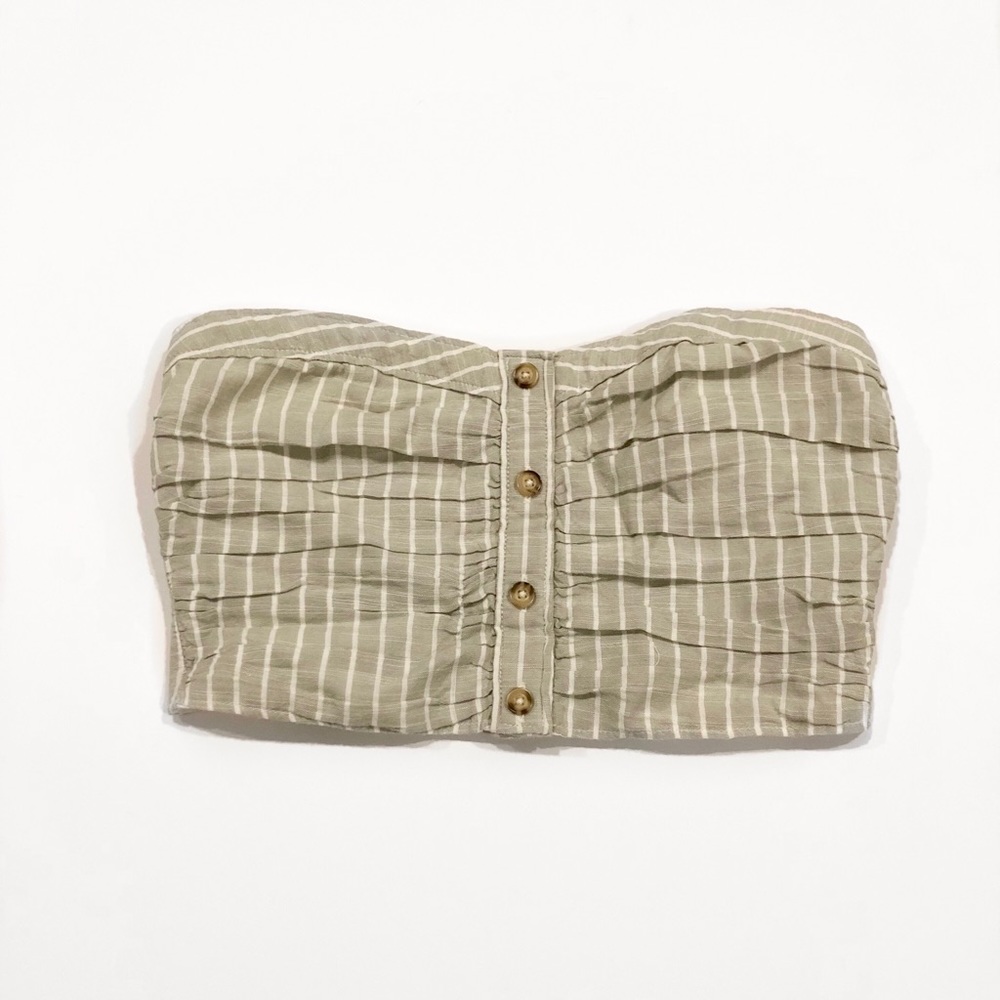 Sage striped crop top